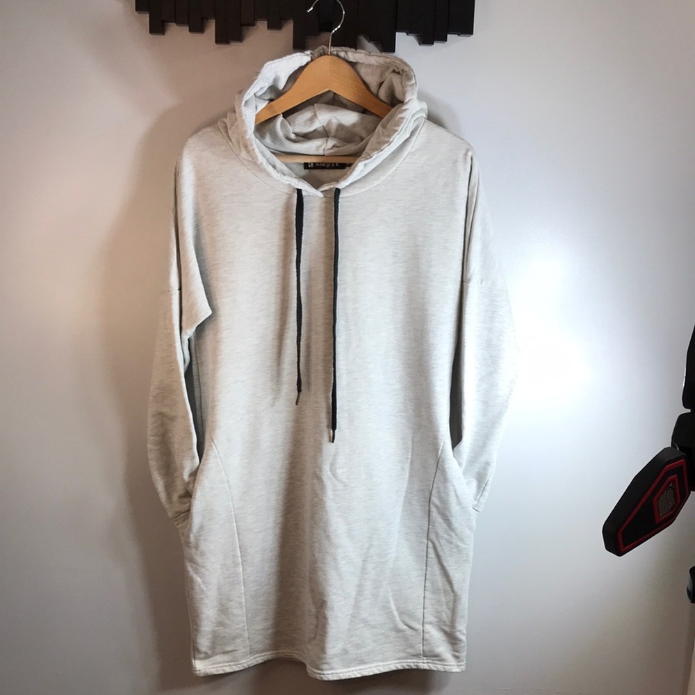 Allegra K Women's Light Gray Hoodie Dress